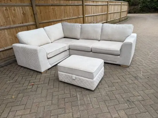 DFS Orka Cream Corner Sofa & Footstool 🛋️