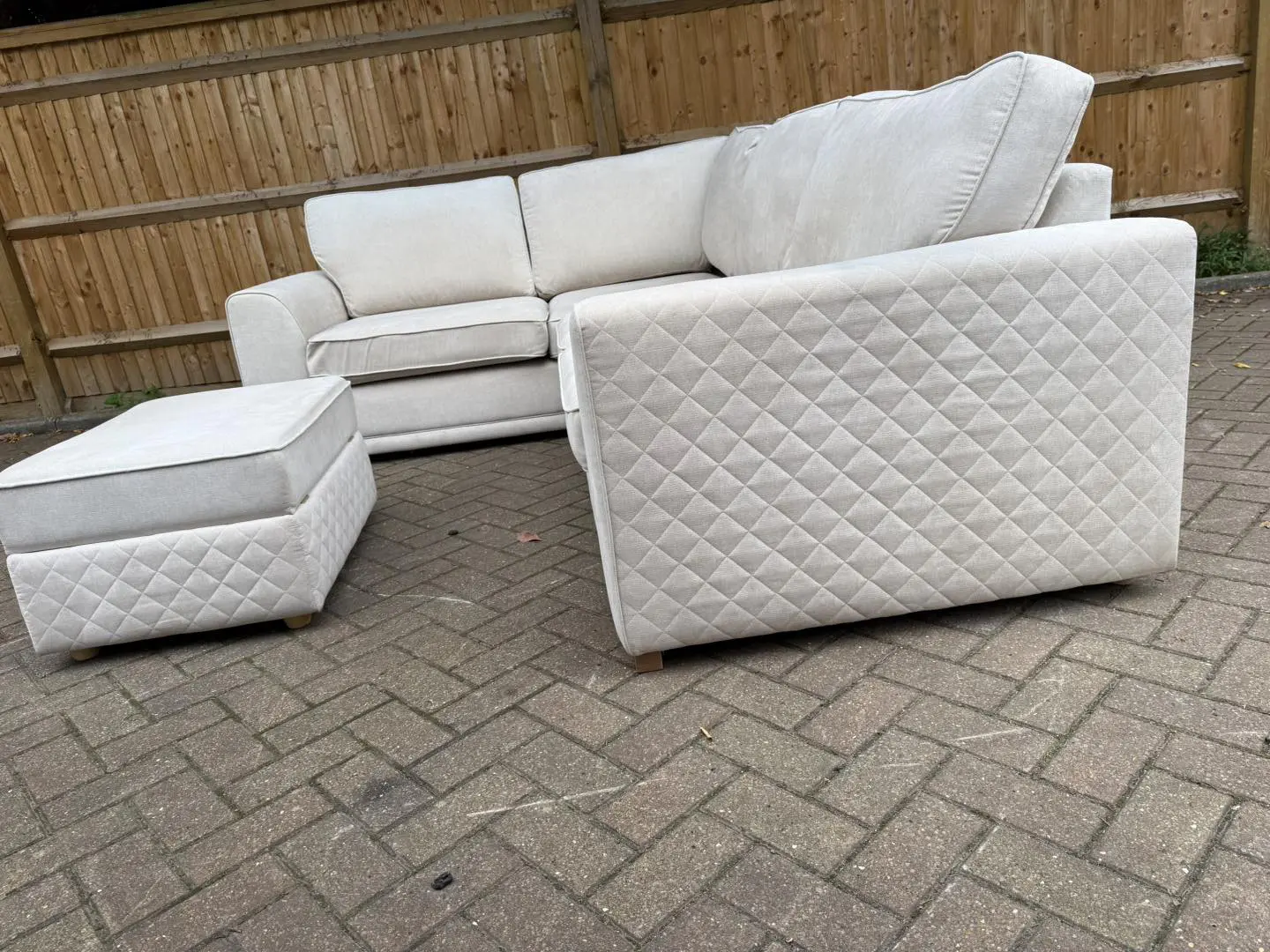 DFS Orka Cream Corner Sofa & Footstool 🛋️