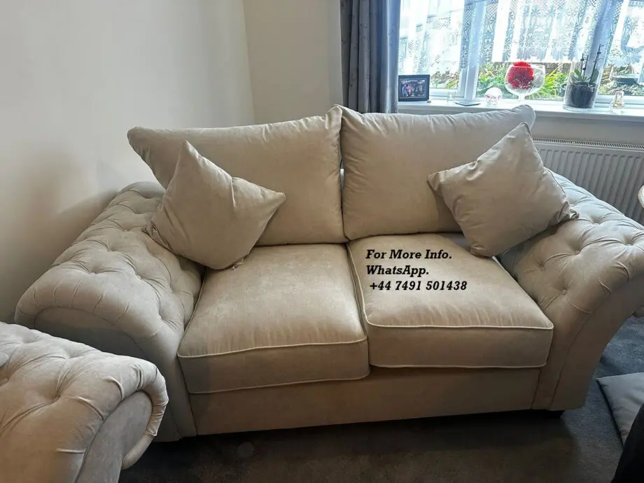 Chesterfield 3+2 Loveseat For Sale Beige