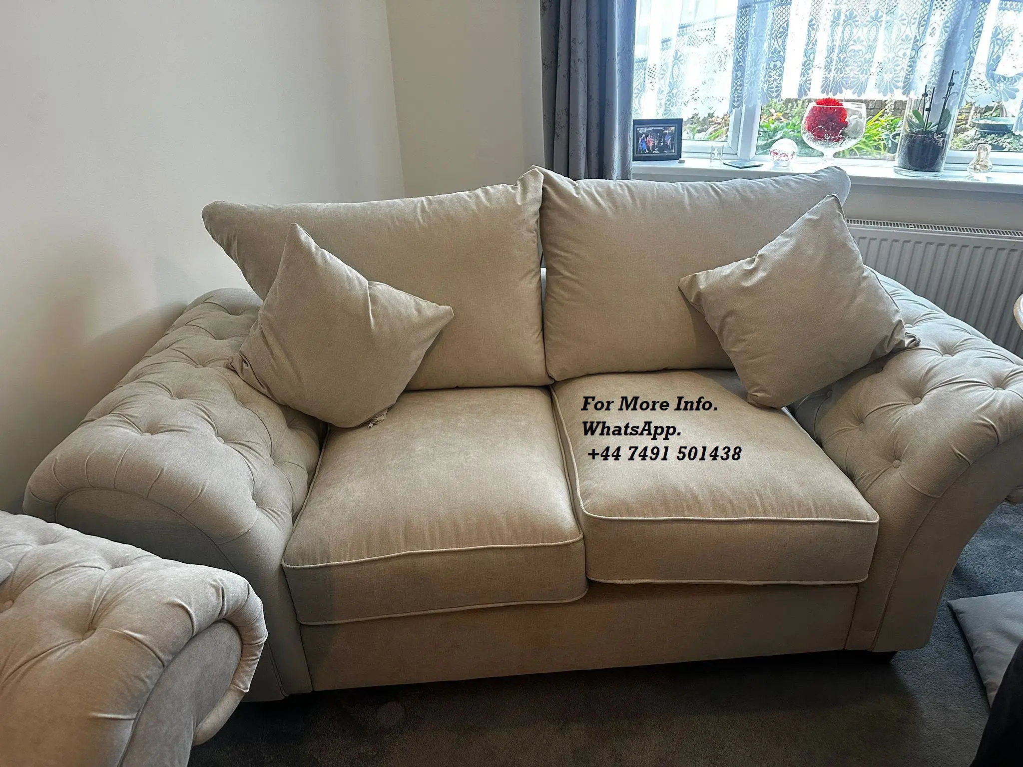 Chesterfield 3+2 Loveseat For Sale Beige