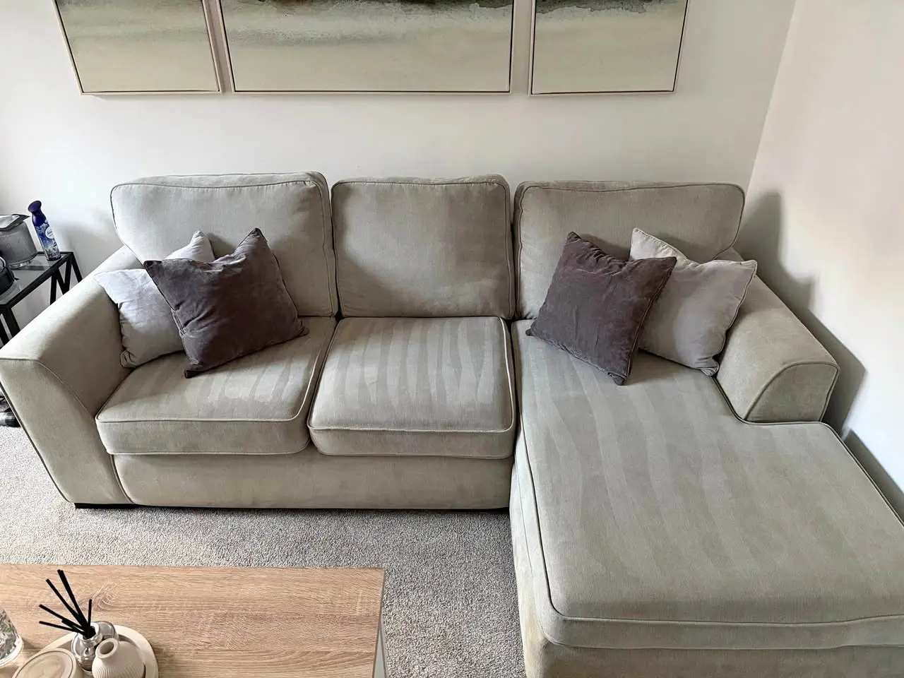 Dfs Beige Sectional Sofa For Sale