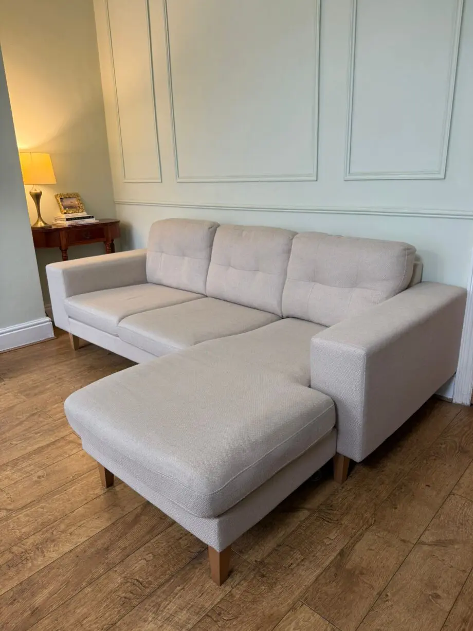 DFS L-Shaped Beige Sofa