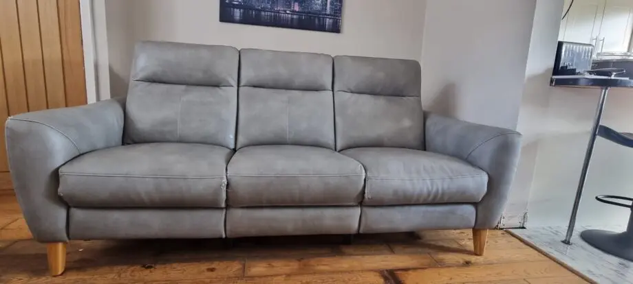Dylan Oxford grey fabric 3 seater electric recliner sofa