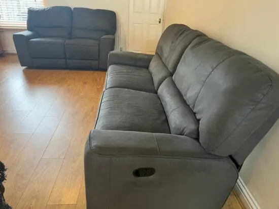 3-piece recliner Grey Sofa Set - Perfect condition