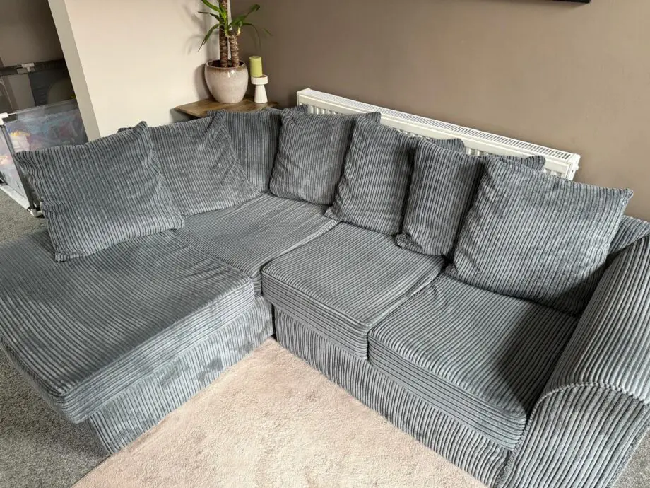 Left Hand Grey Fabric Corner Sofa