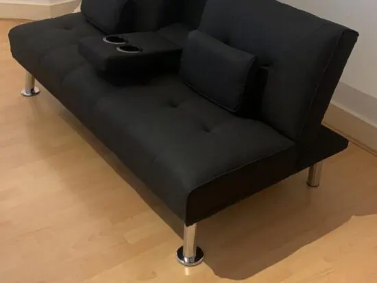 Black 3-seater convertible sofabed