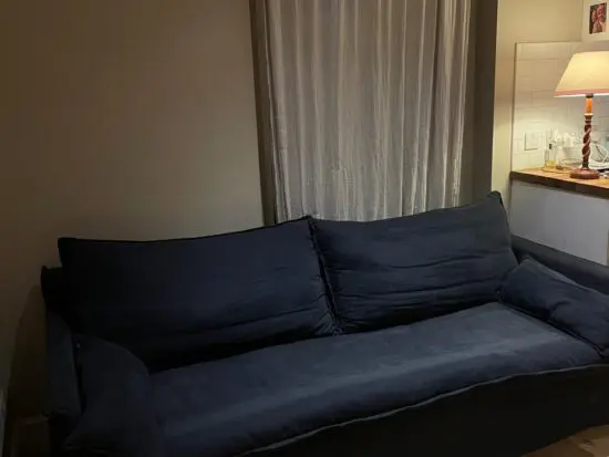 Navy blue linen Anders sofa from sofa.com