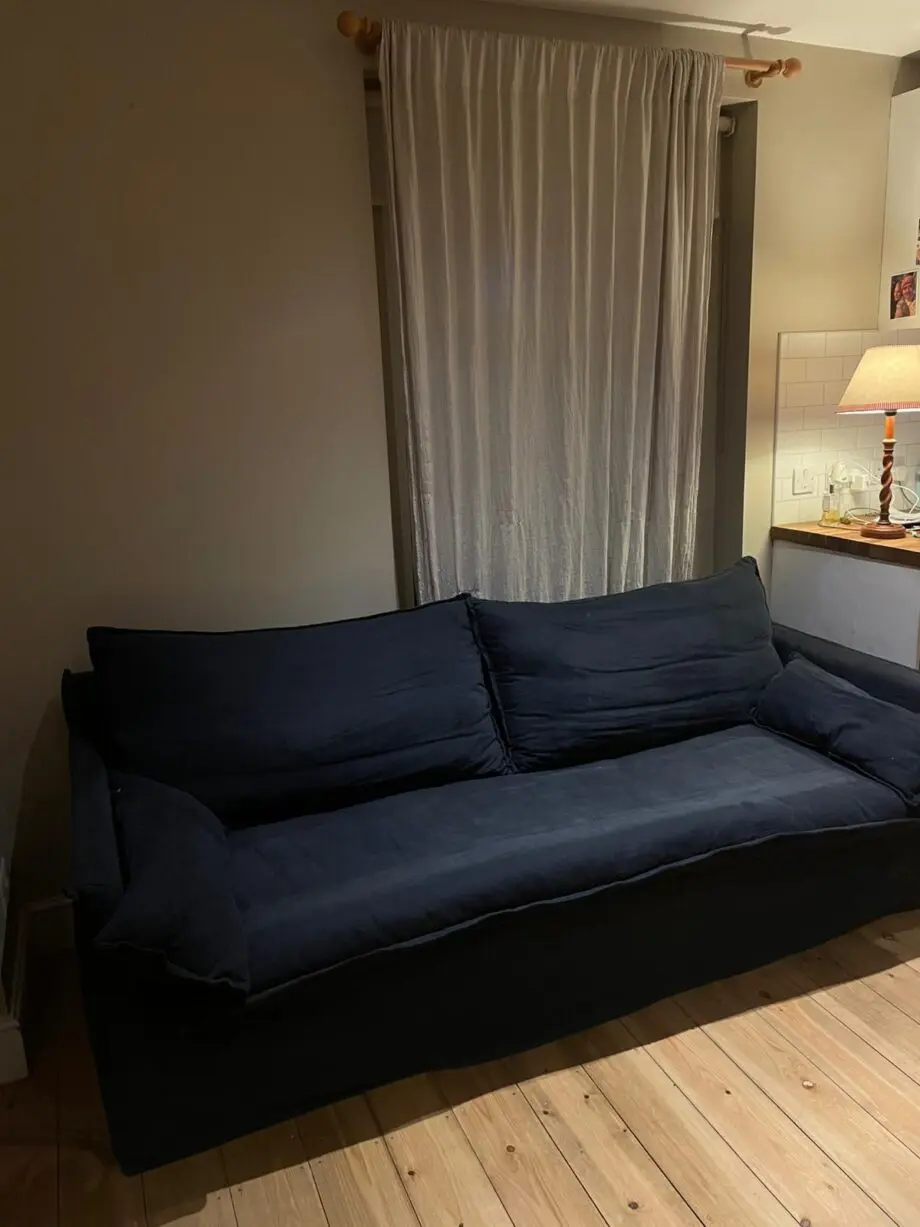 Navy blue linen Anders sofa from sofa.com