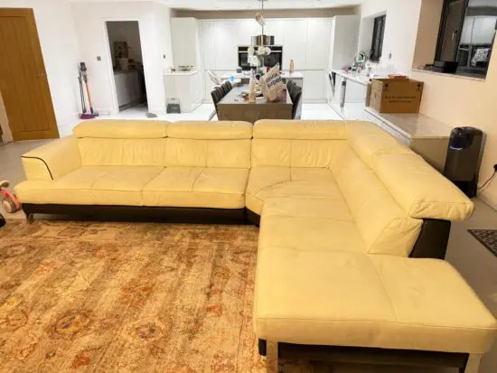 L Leather Sofa - 6/7 Seater