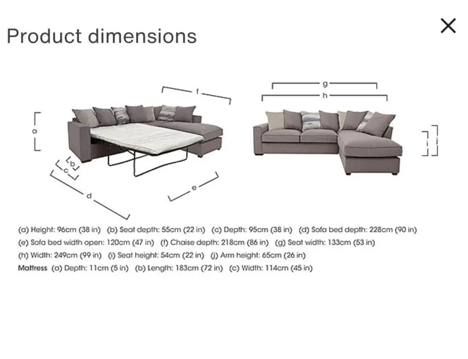 Furniture Village Grey Corner Sofa Bed
