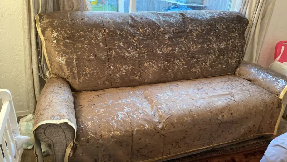 Oak furniture land 3 seater sofas in perfectly new condition in Dorset Beige fabric