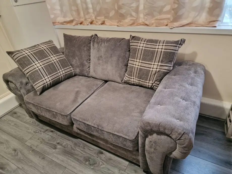 Grey fabric sofas