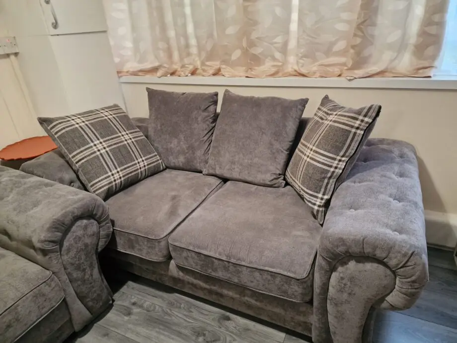 Grey fabric sofas