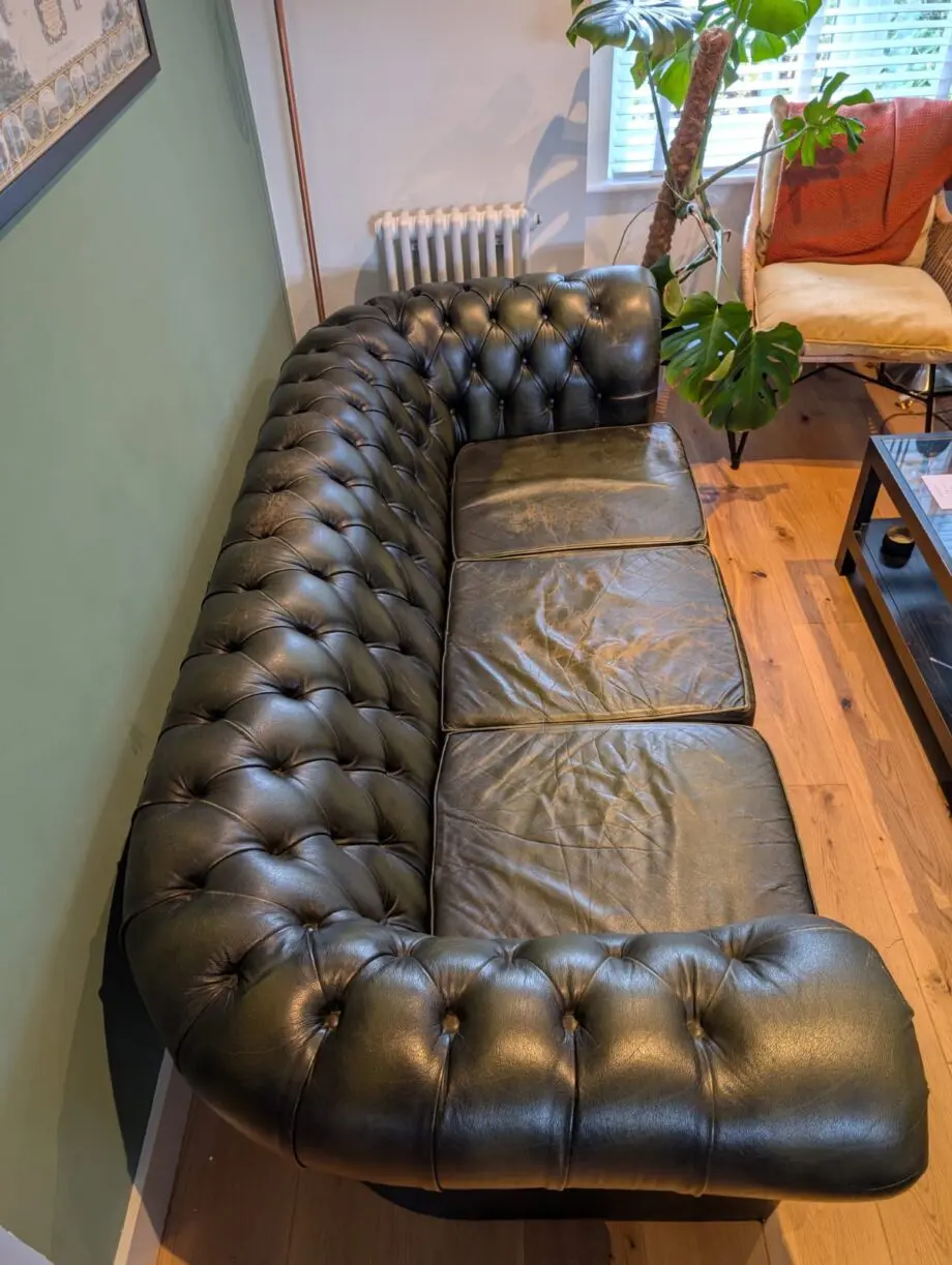 Green chesterfield sofa