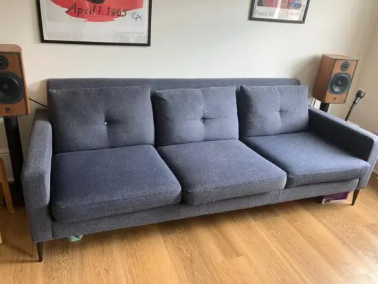Heal’s Brunel four-seater sofa in boucle indigo