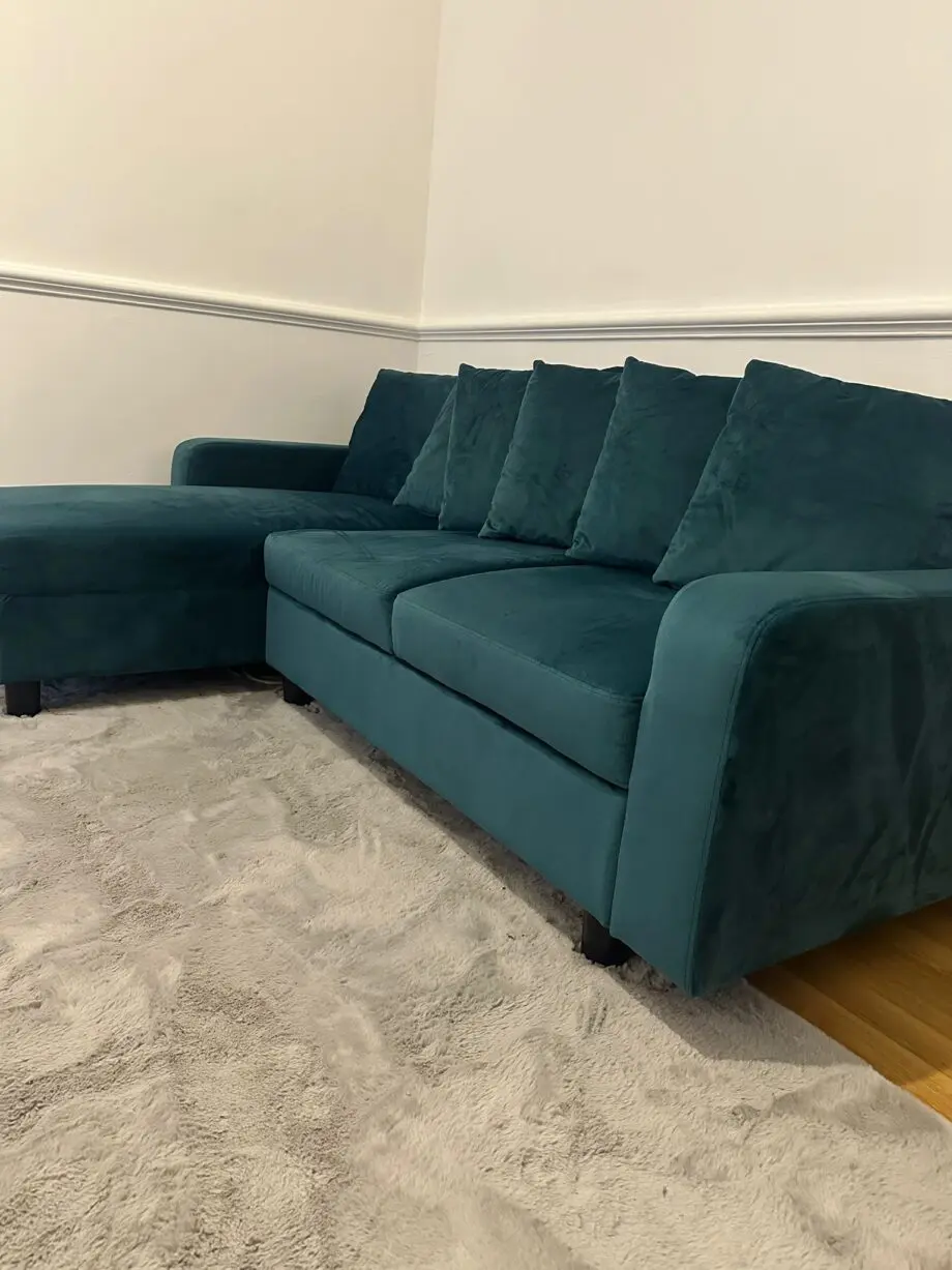 Teal Corner Sofa – Modern, Comfortable & Stylis