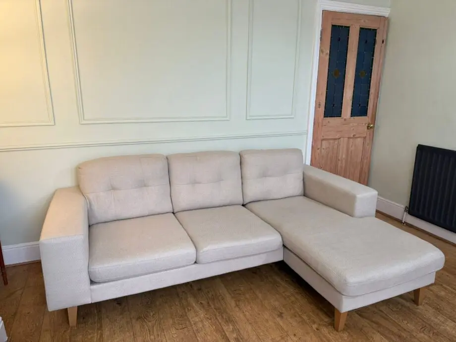 DFS L-Shaped Beige Sofa