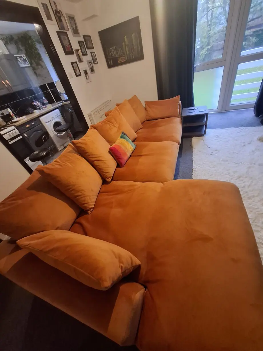 DFS Plush velvet sofa