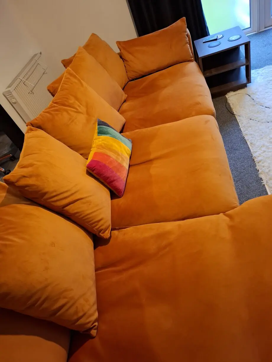 DFS Plush velvet sofa