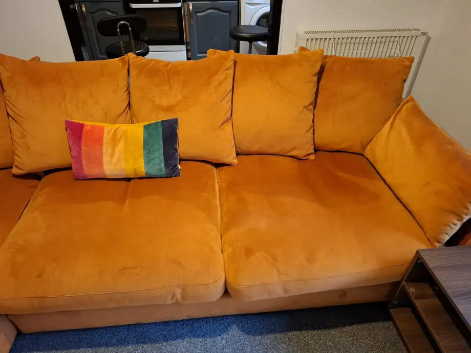 DFS Plush velvet sofa