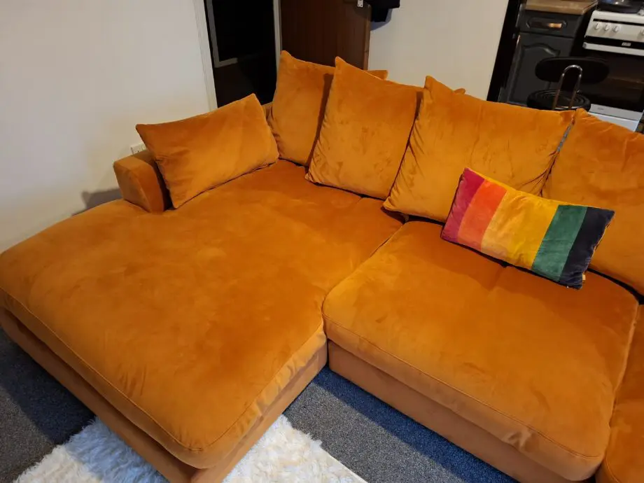 DFS Plush velvet sofa