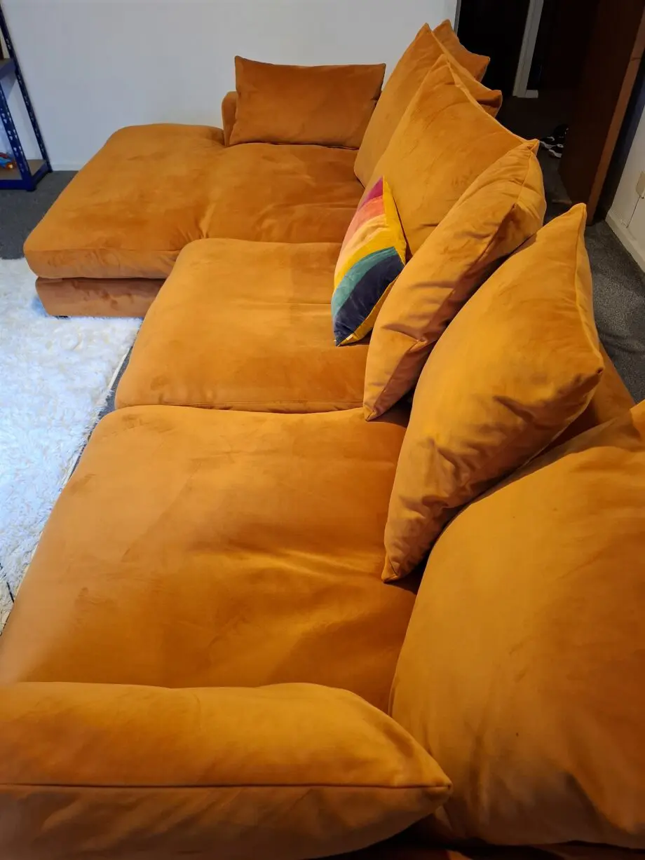 DFS Plush velvet sofa