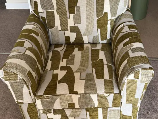 Cookes Elijah (EMELIA) Gallery Accent Chair Olive Pablo Abstract Chenille