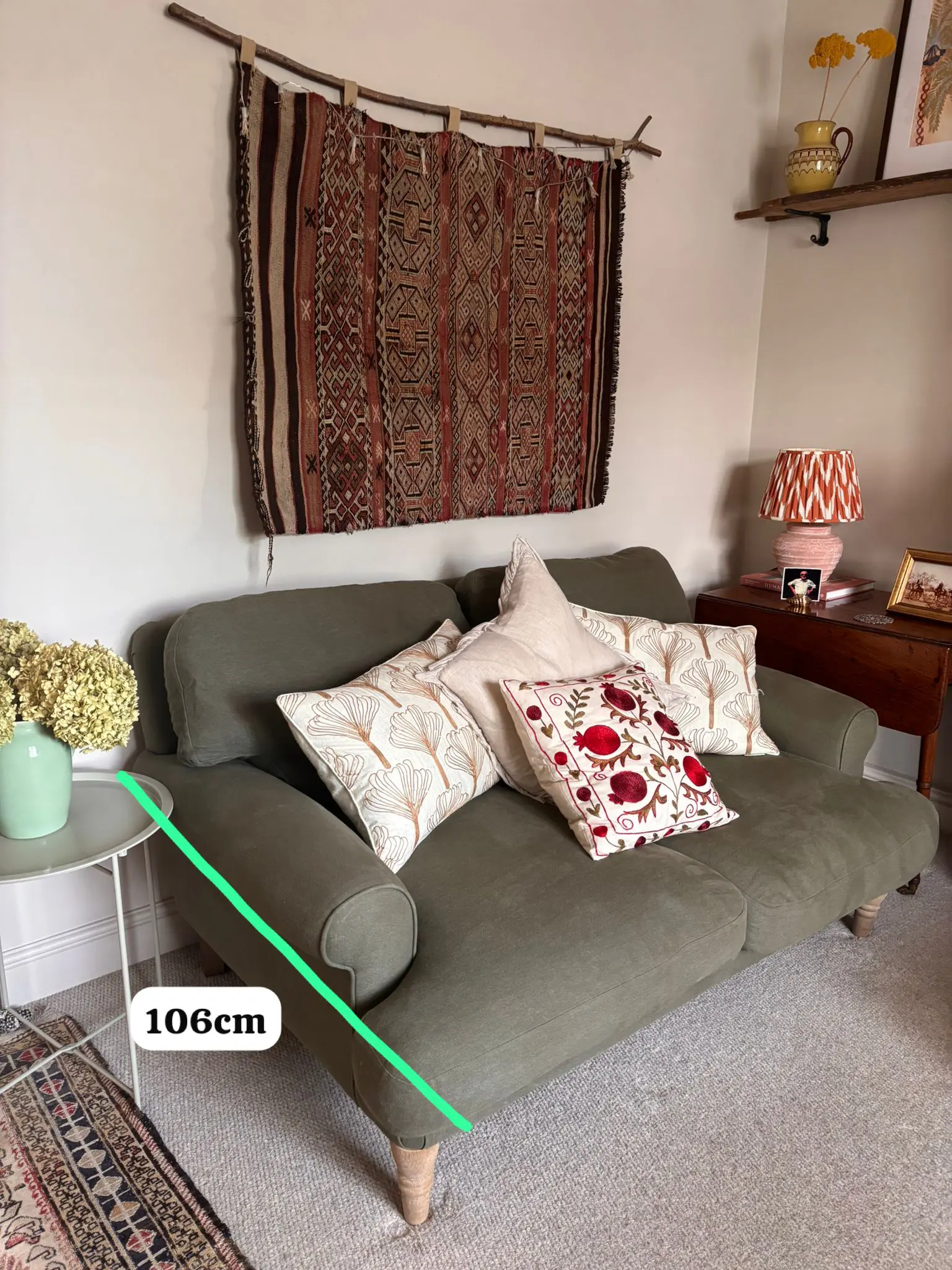 Loaf intelligent linen baked fig 2 seater sofa with oak turned legs