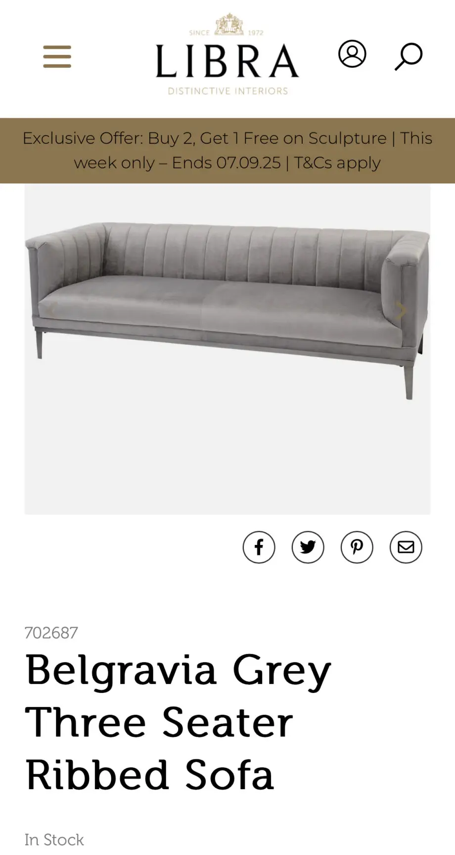 2 x Libra Belgravia 3 seater sofa