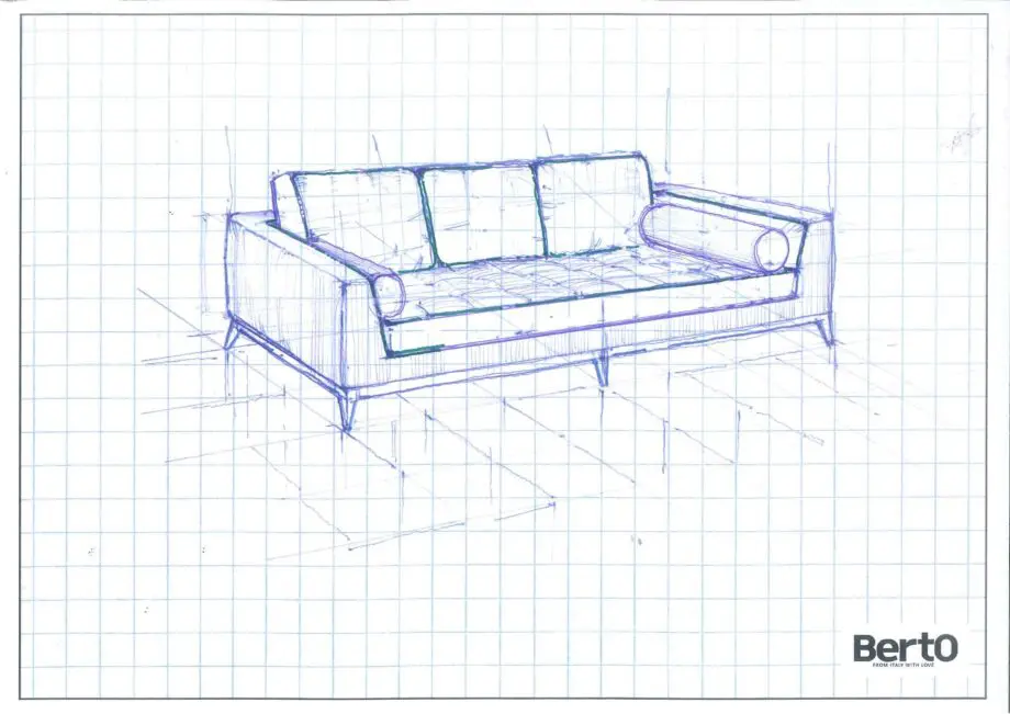 High quality Bespoke “B&B Italia-style” sofa MADE IN ITALY in Elephant Grey