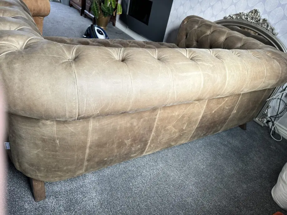 Alexander James Brown Leather Sofa