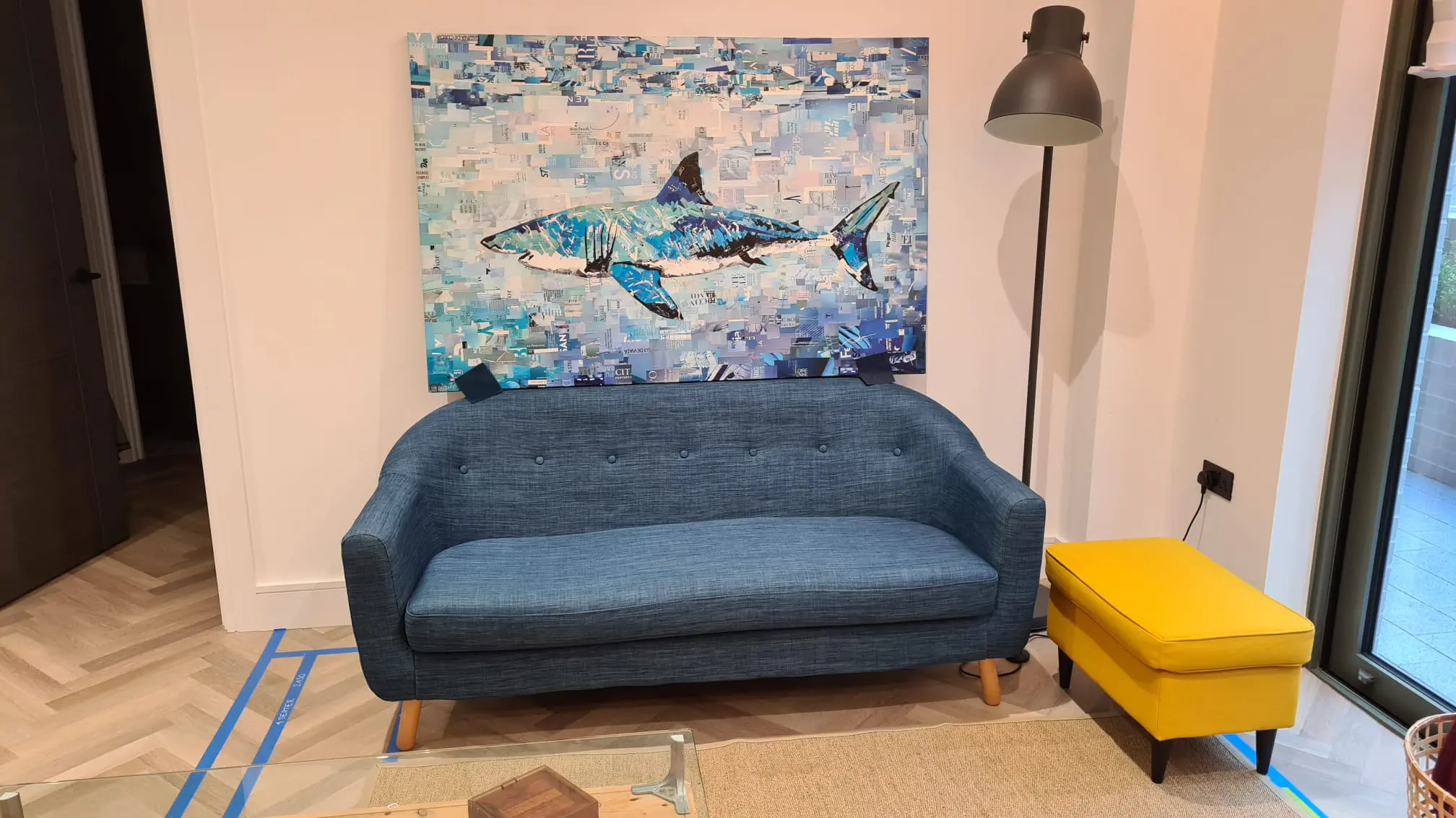 Stylish Made.com Blue 3 seater Sofa - Comfortable, Well-Kept, Modern Design