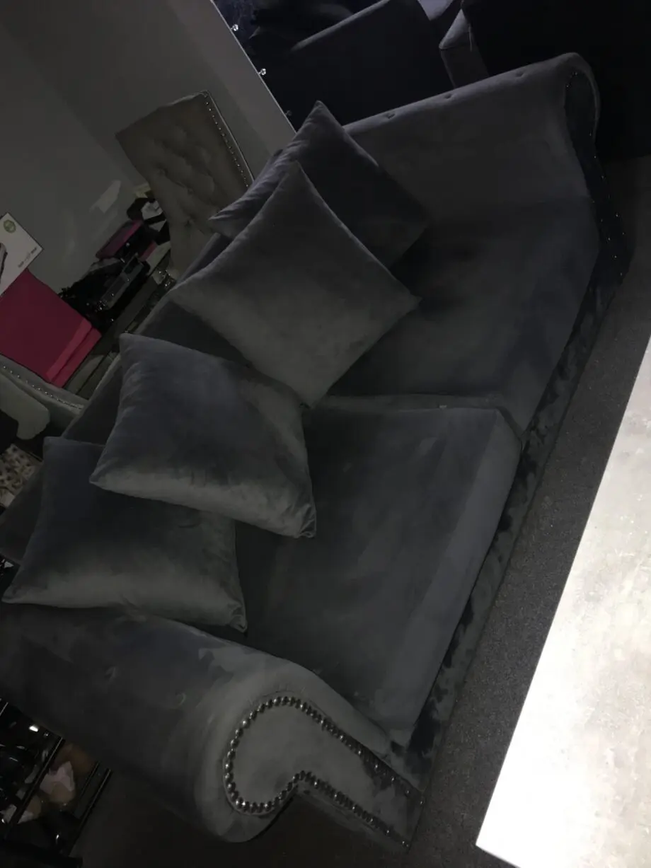 Grey swede couch