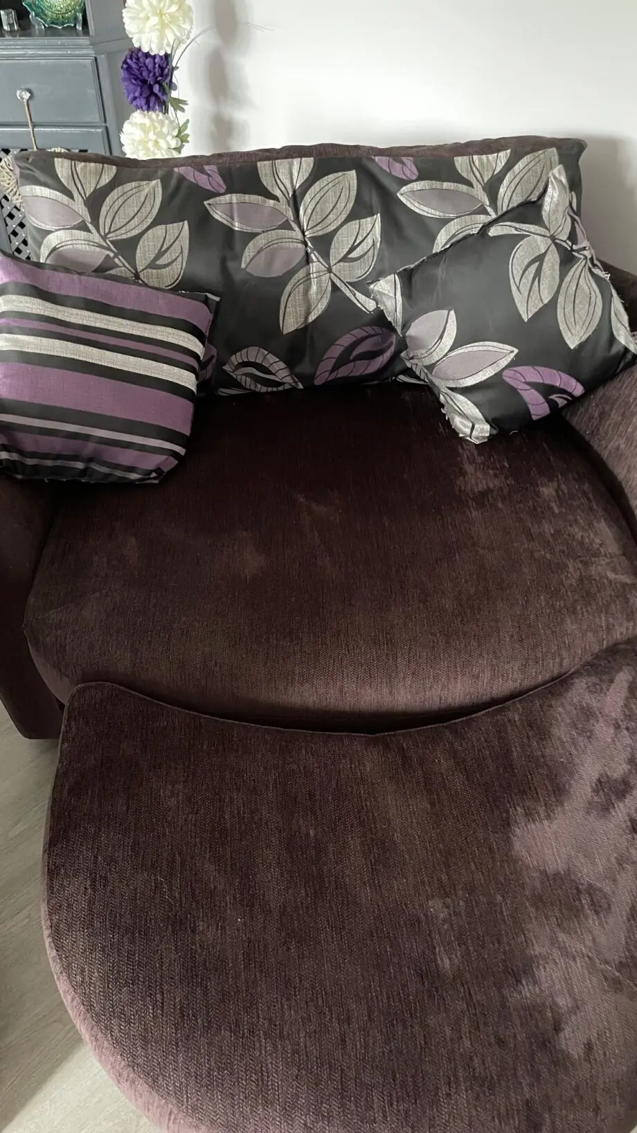 dfs swivel chair and footstool