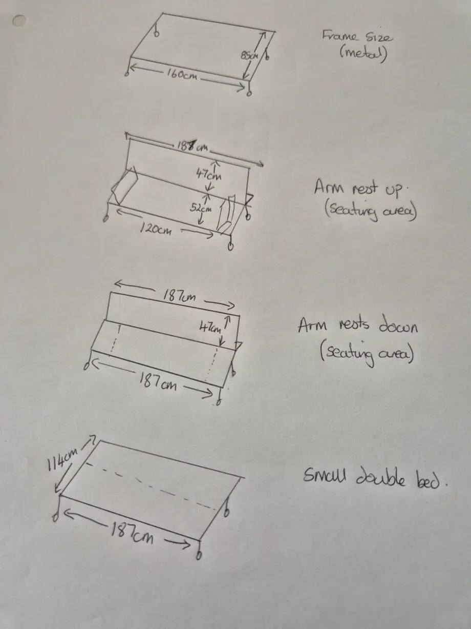 Benson for Beds Metal Frame Small Double Sofa Bed