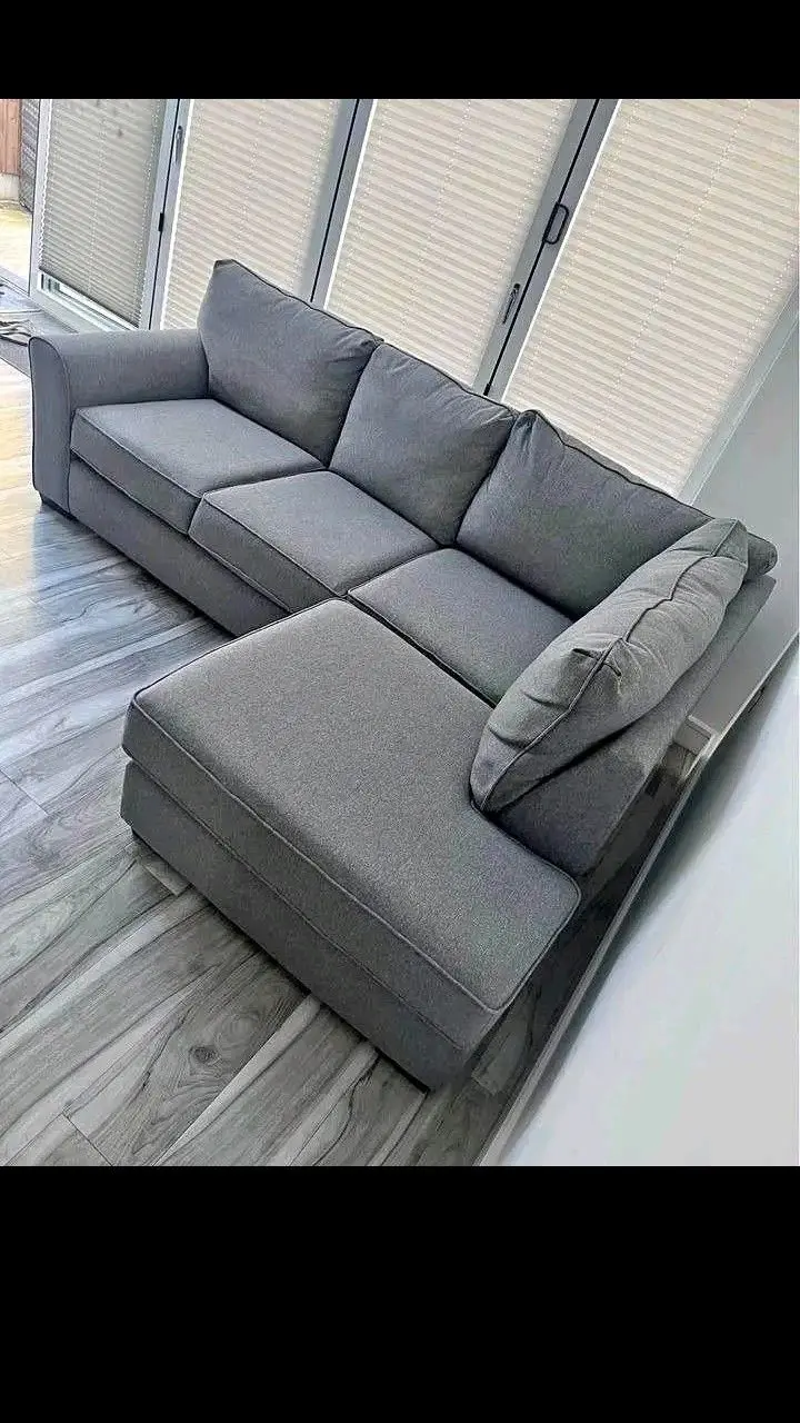 Next Michigan Corner Chaise Sofa || Tweedy Chenille Dark Grey