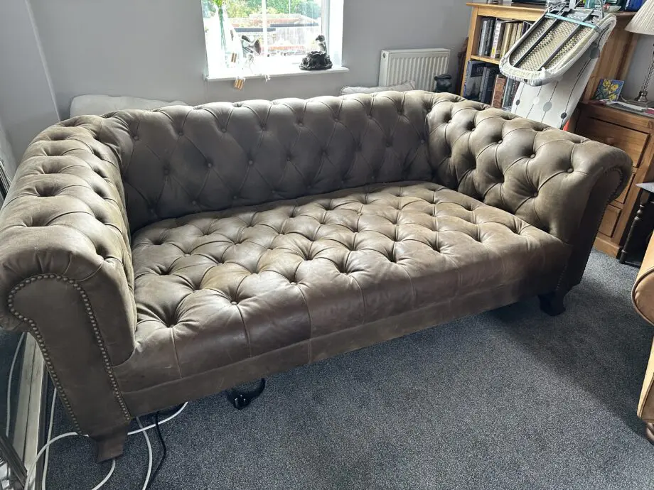 Alexander James Brown Leather Sofa
