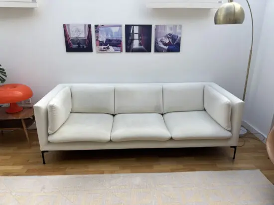 British Design Shop: Douglas 3 seater sofa by Russell Gillott (large) in Splash Bone Fabric (5 years old)