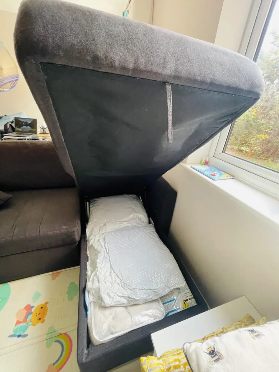 Habitat Reagan Right Hand Storage Corner Chaise Sofa Bed - Charcoal