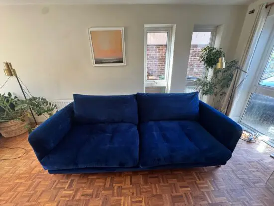 Loaf Banoffee Sofa - Extra Large (Goodnight Blue Clever Velvet)