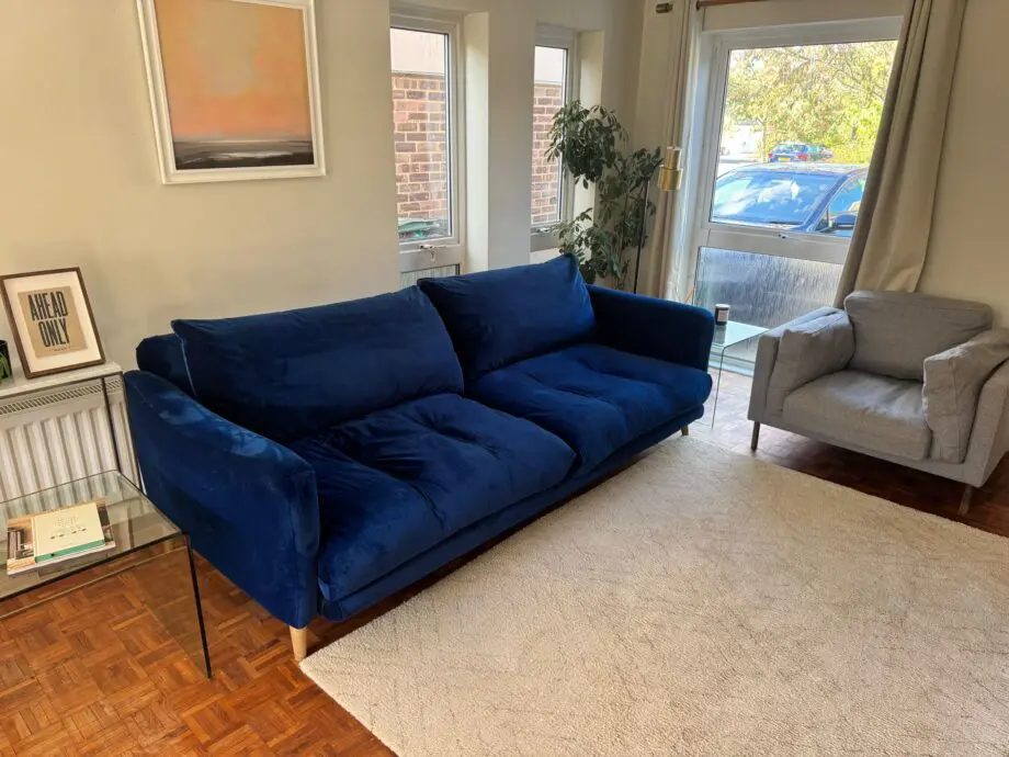 Loaf Banoffee Sofa - Extra Large (Goodnight Blue Clever Velvet)