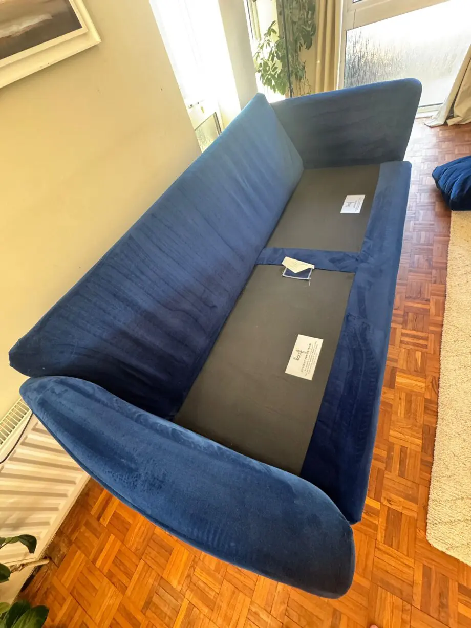 Loaf Banoffee Sofa - Extra Large (Goodnight Blue Clever Velvet)