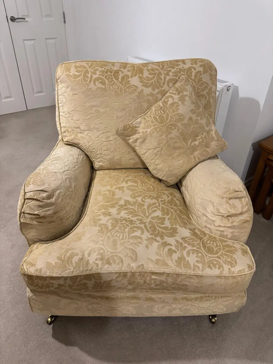 Multiyork Howard sofa, chairs and footstool in Glamour beige fabric