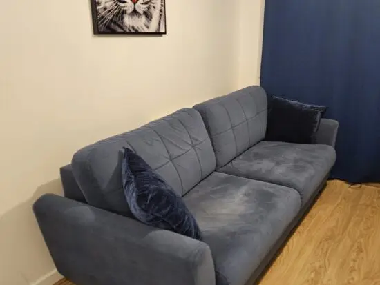 Nice 3 seater blue sofa bed