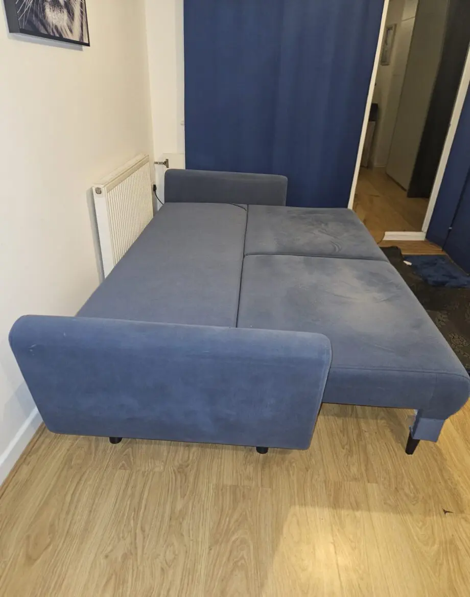 Nice 3 seater blue sofa bed