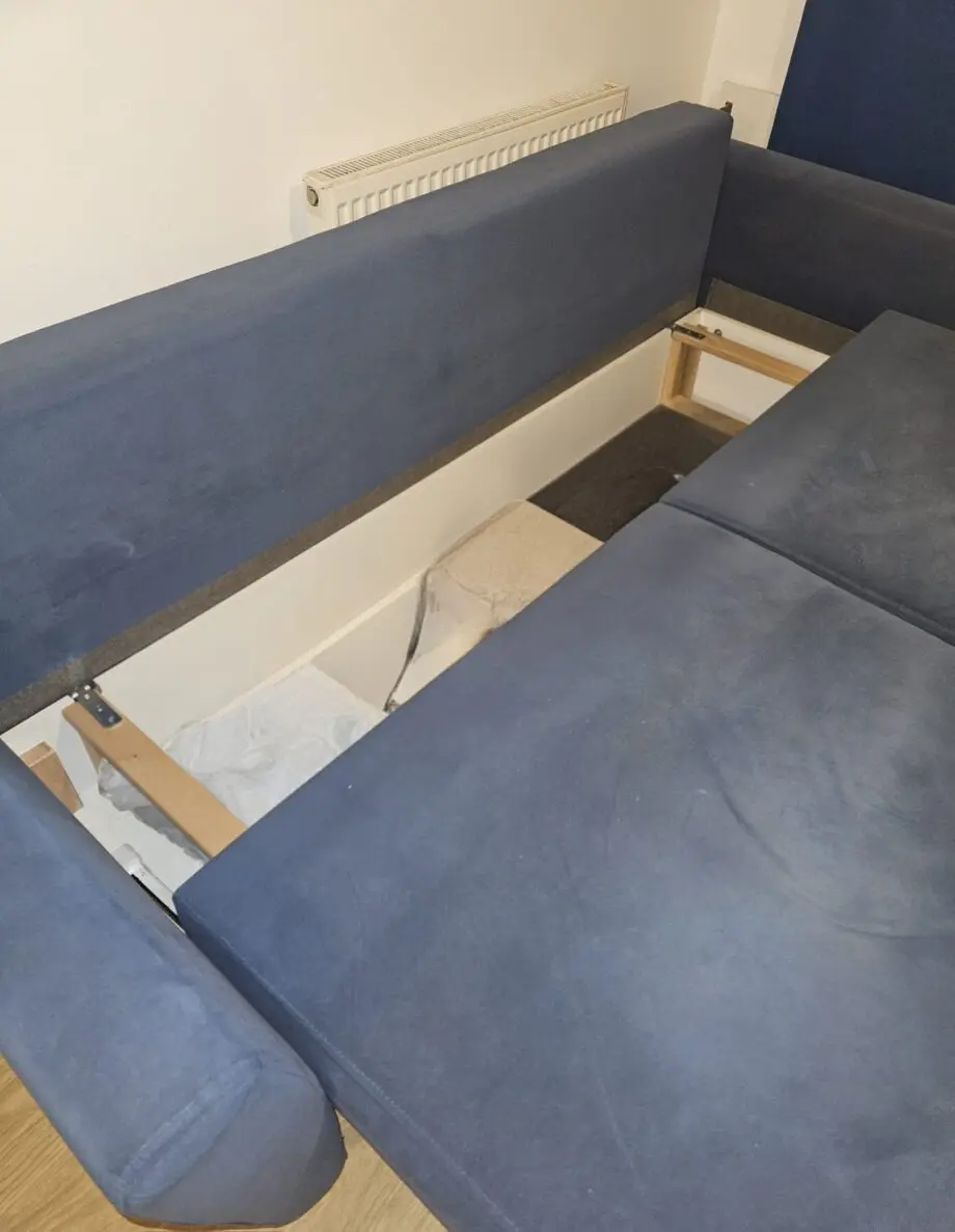 Nice 3 seater blue sofa bed