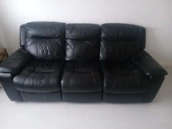 DFS 3 seater manual recliner leathersofa