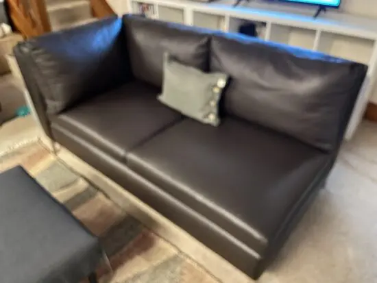 Italian leather sofa (chaise style style)