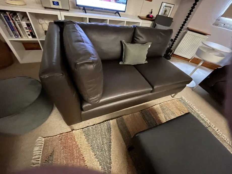 Italian leather sofa (chaise style style)