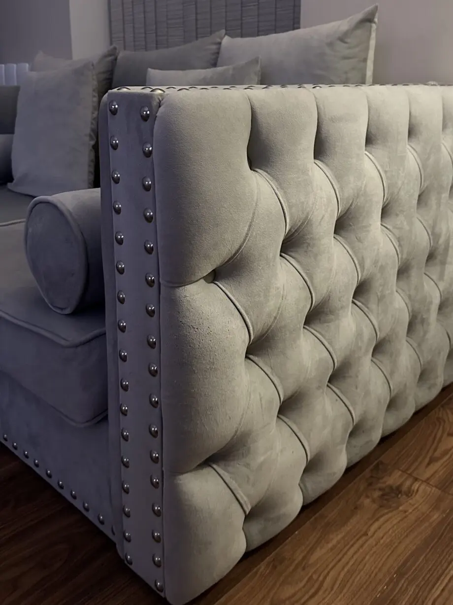 3pc Silver Grey Sofa Set Bundle